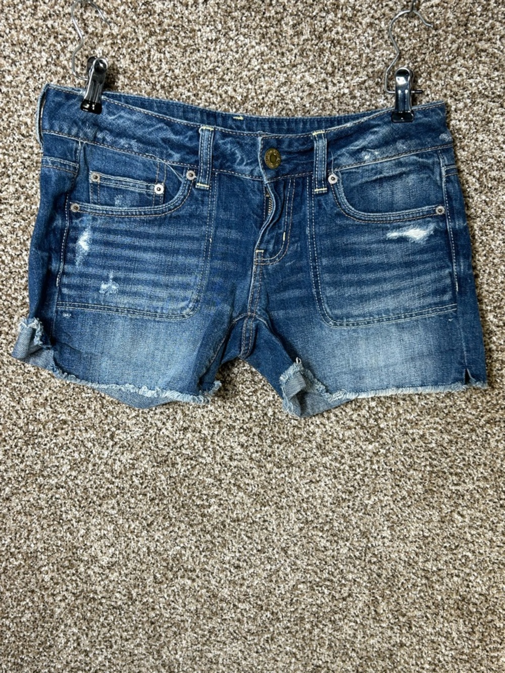 American Eagle Outfitters Distressed Blue Denim Cutoff Shorts